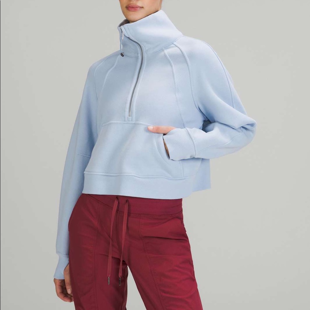 Lululemon Scuba Oversized Funnel Neck Shirt - Blue Linen size XS/S